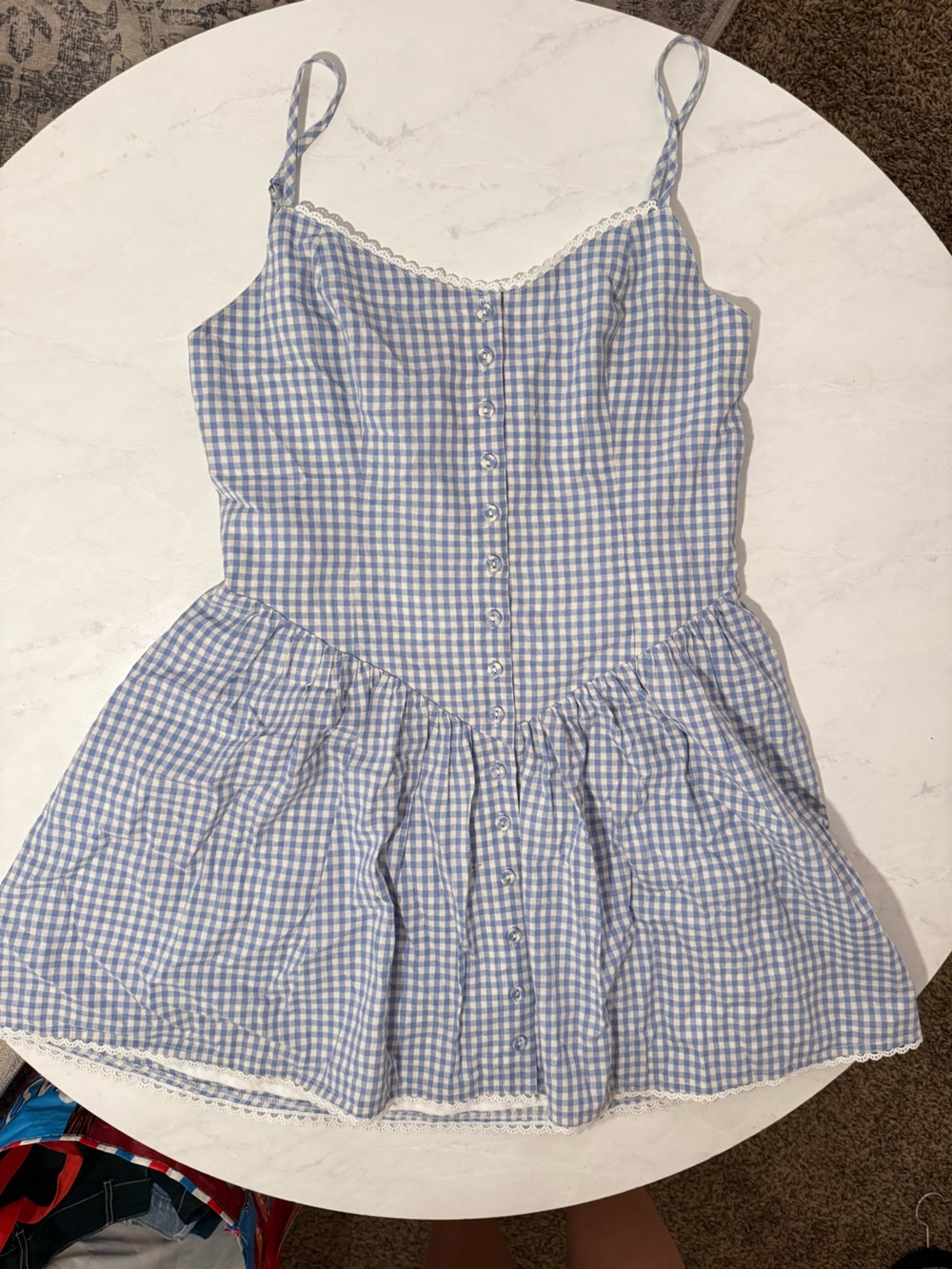 Stella Laguna Beach Blue and White Gingham Mini Dress